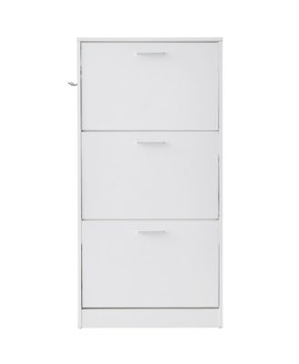 Slim Shoe Cabinet with 3 Flip Drawers, Freestanding Entryway Shoe Storage, 23.6 x 9.3 x 47.2 in