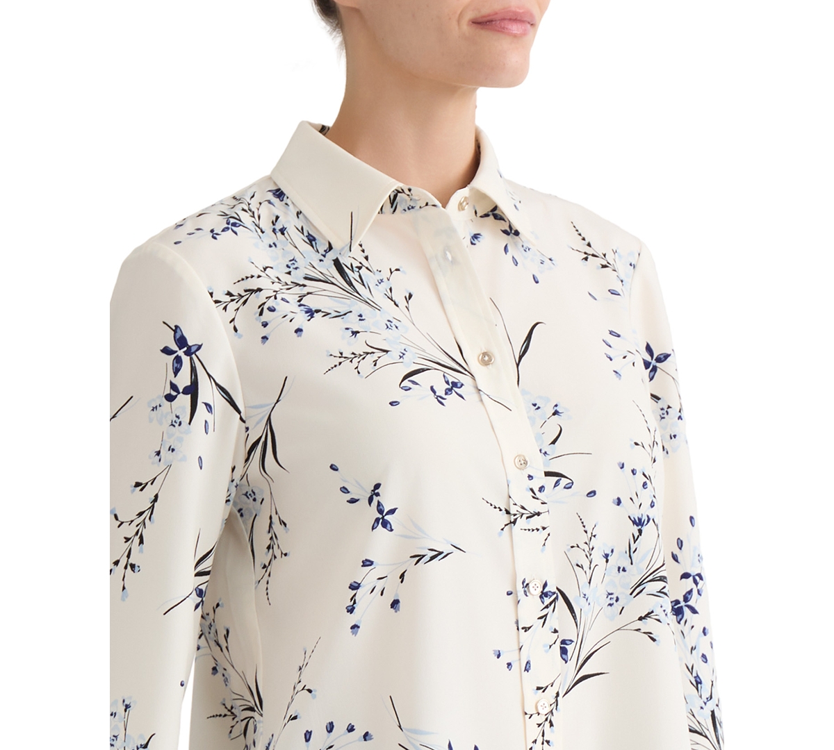 Jones New York Women's Printed Collared Shirt
