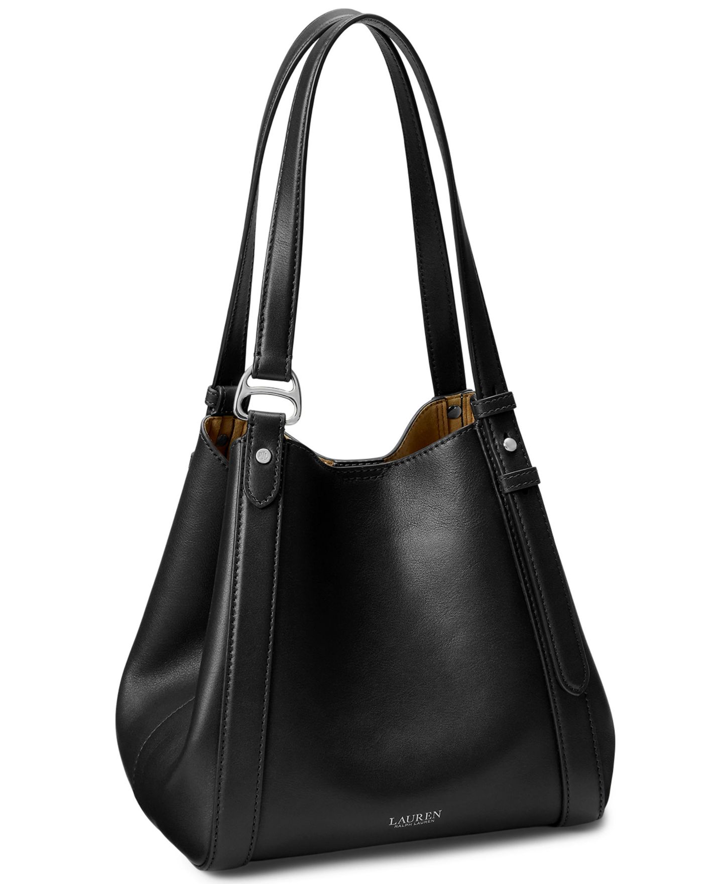 Женская сумка Lauren Ralph Lauren Tasha Small Leather, цвет: Чёрный — фото 4