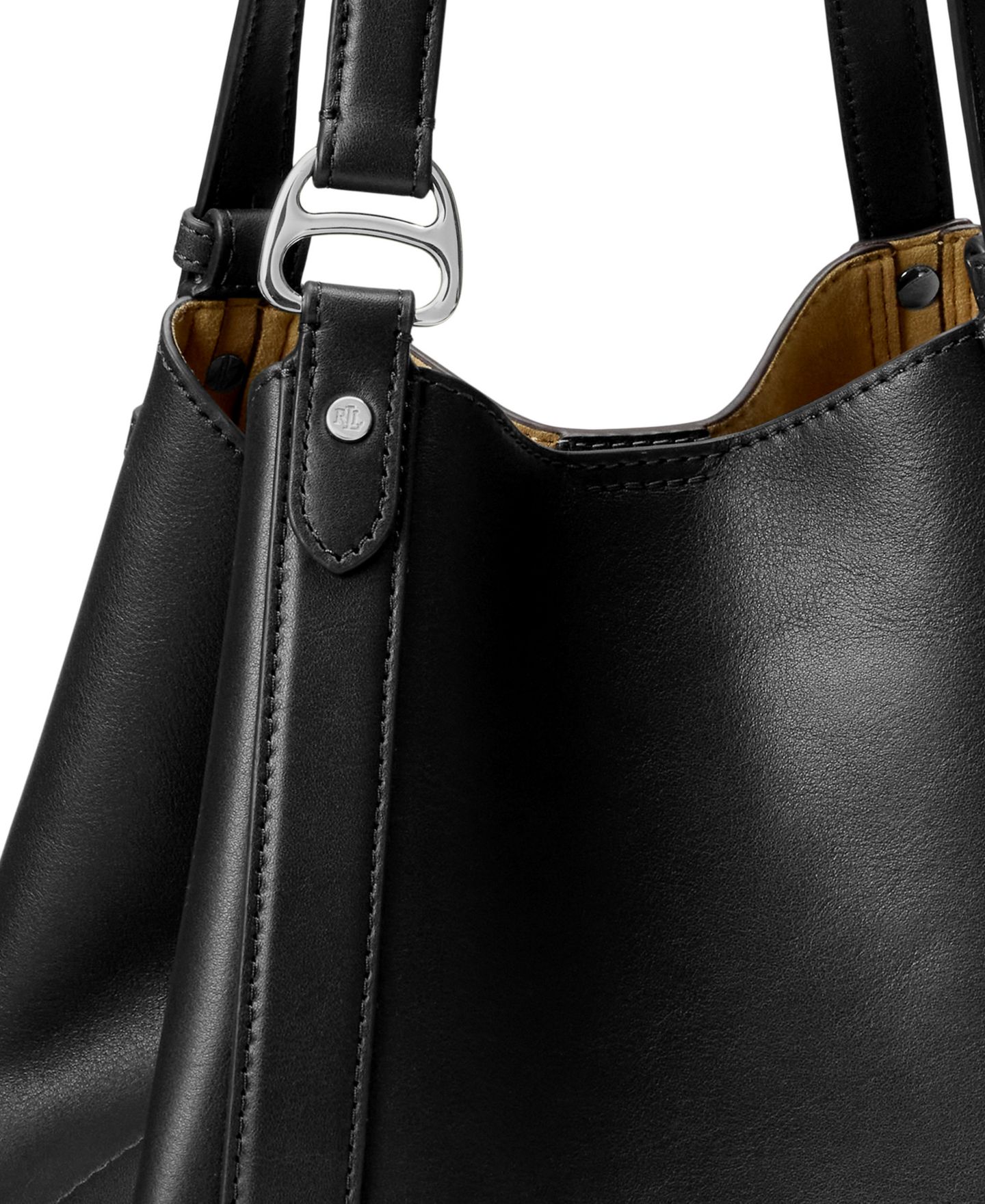 Женская сумка Lauren Ralph Lauren Tasha Small Leather, цвет: Чёрный — фото 6