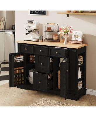 5-Drawer Sideboard Buffet Cabinet with Adjustable Shelves