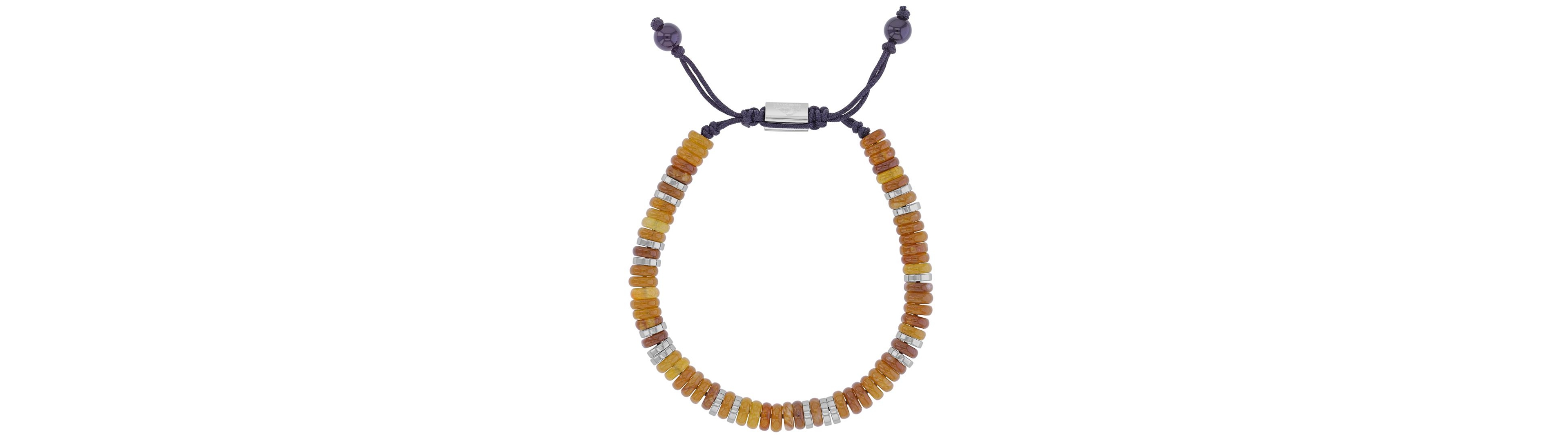 Quiksilver Men's Platinum-Plated Slider Onyx Brown Jade Adjustable Bracelet