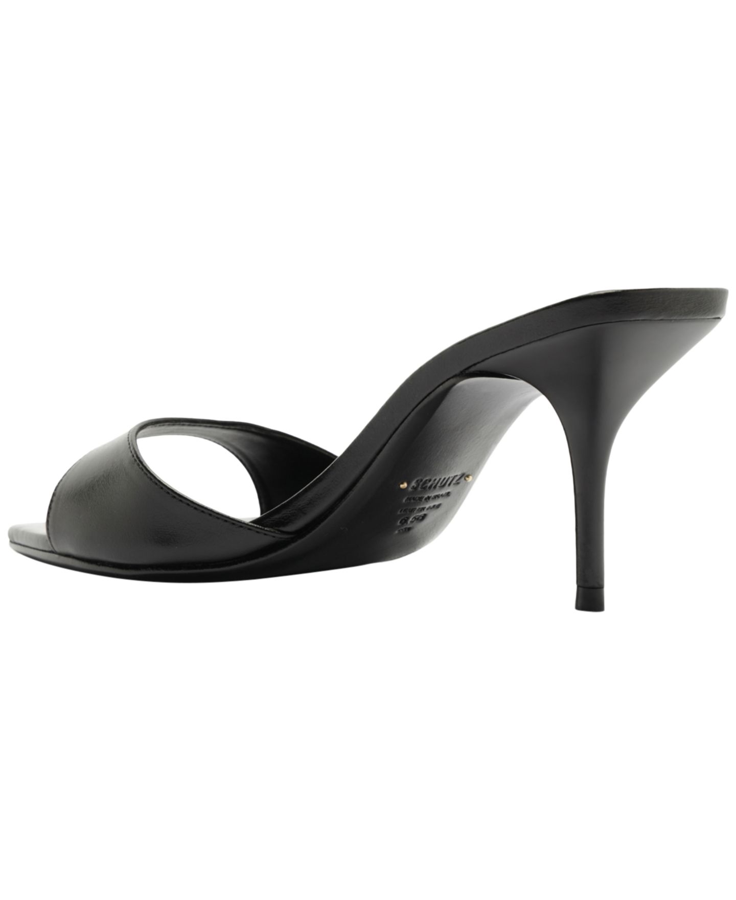 Женские сандалии Schutz Elodie Slip-On Dress Sandals, цвет: Чёрный кожаный — фото 6