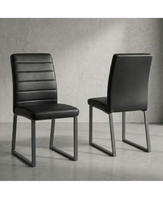  2-Pack Premium PU Office/Dining Chairs with Sturdy Iron Legs
