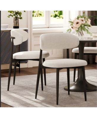 Set of 2 Modern Upholstered Dining Chairs