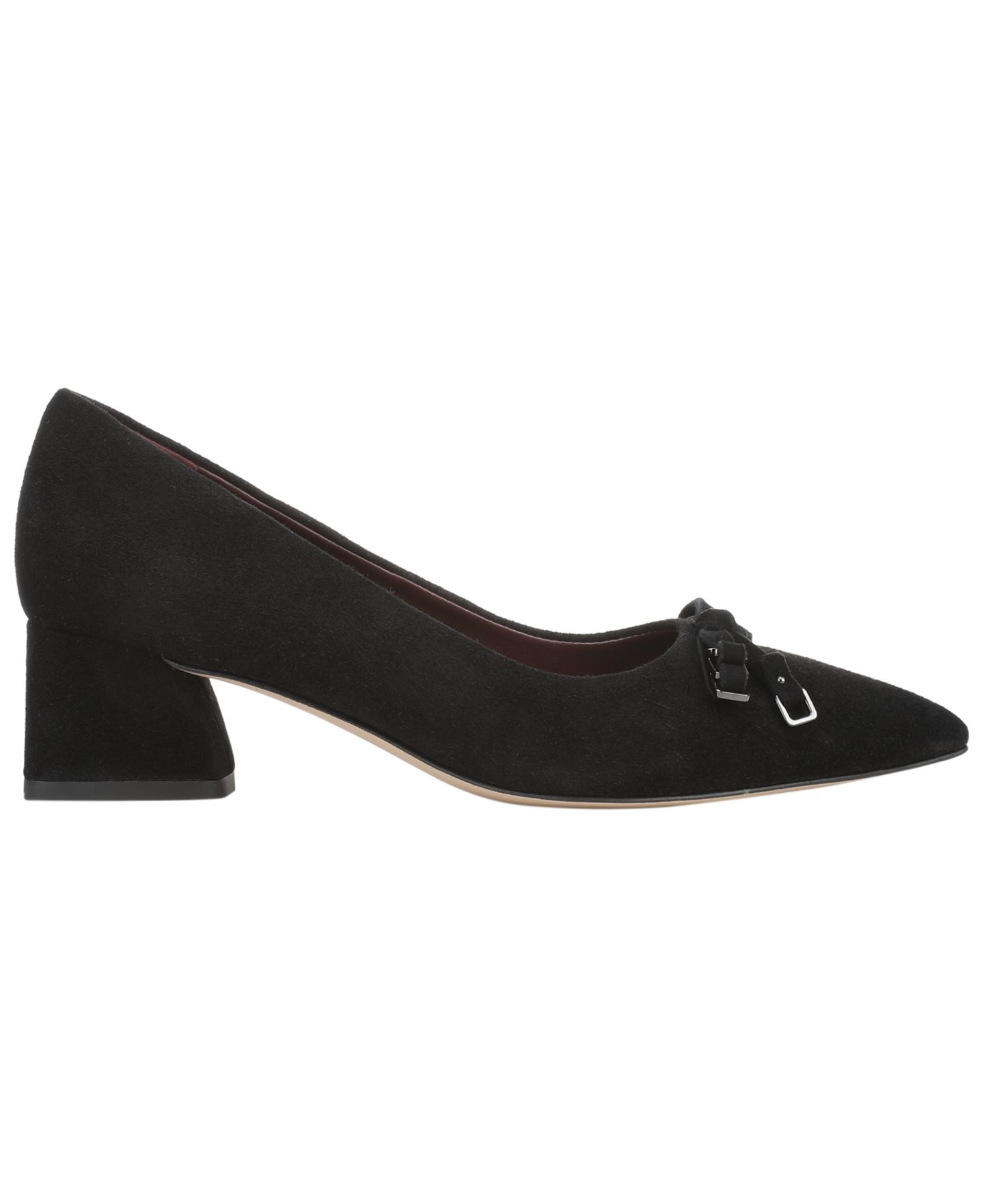 Женские туфли Franco Sarto Racer Pump Bow Pointed Toe Pumps, цвет: Чёрный замшевый — фото 2
