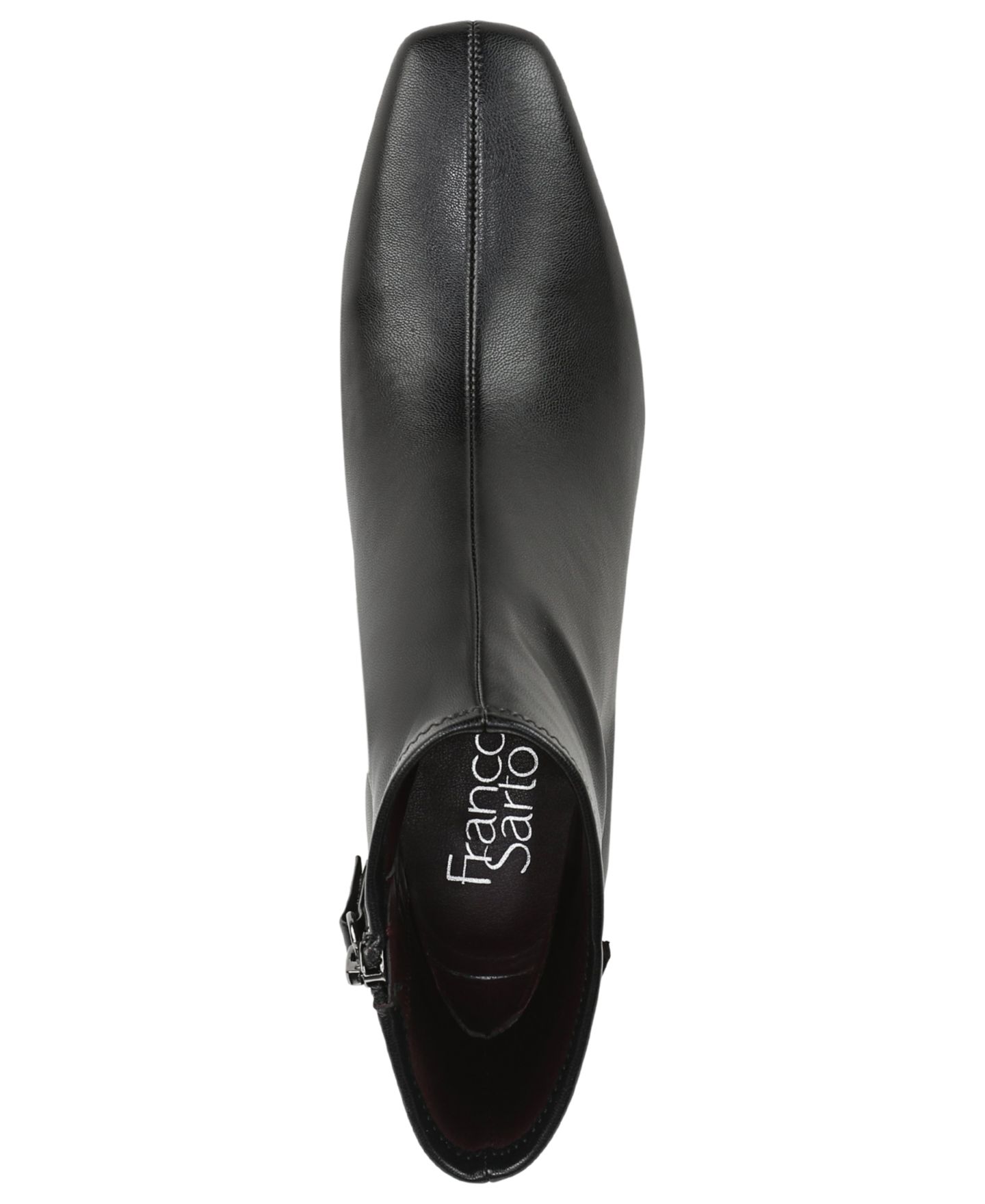 Женские ботинки Franco Sarto Flexa Stina Square Toe Zip Short Booties, цвет: Чёрная искусственная кожа — фото 4