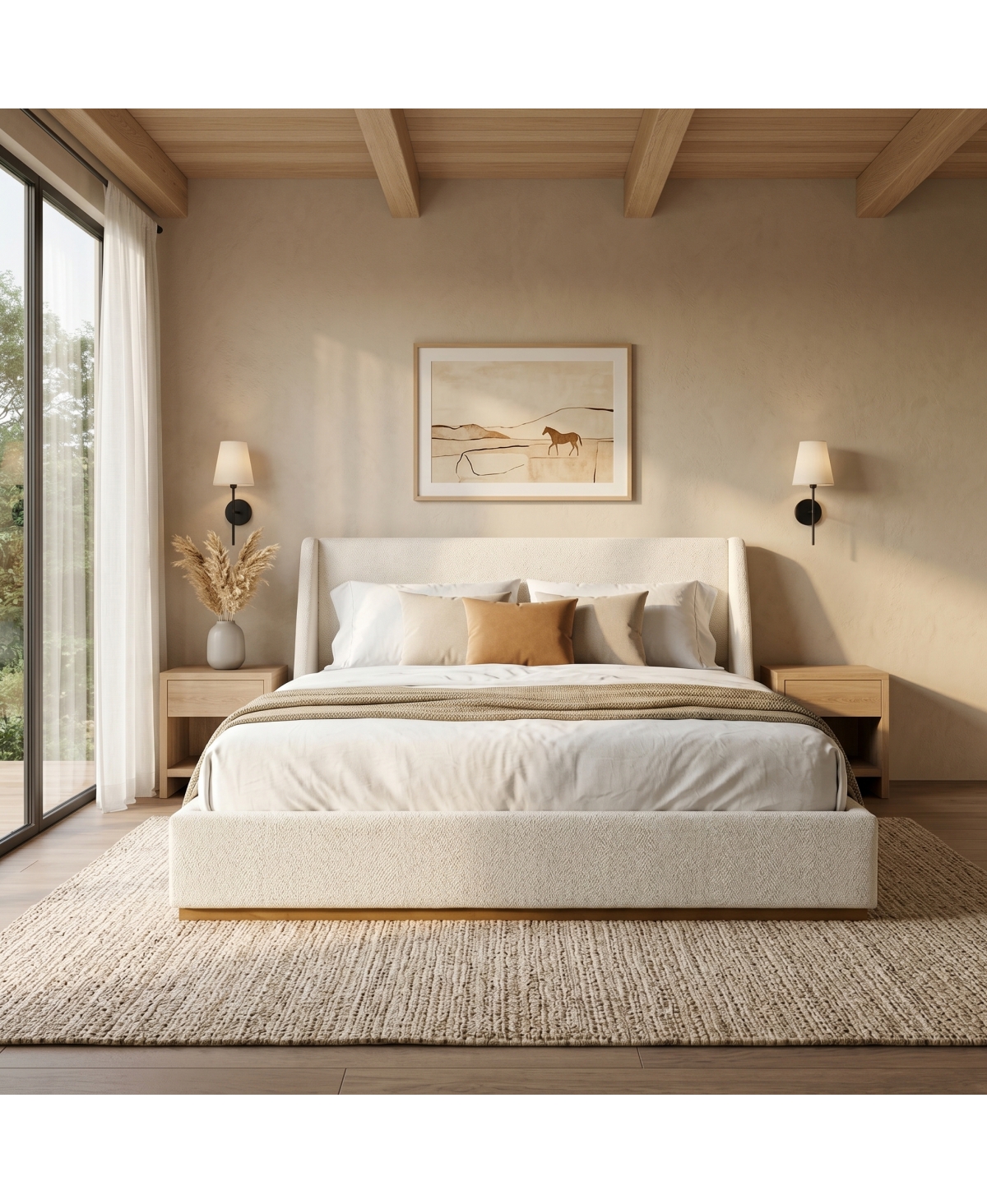 Streamdale Furniture Luxury upholstered bed with wings