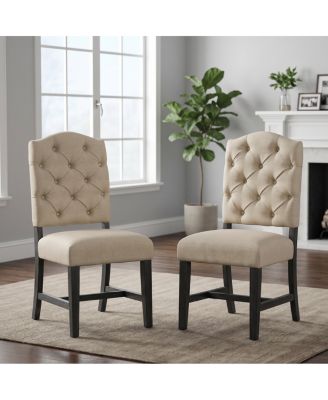 Retro Style Upholstered Dining Chair Set (2-Pack Espresso)
