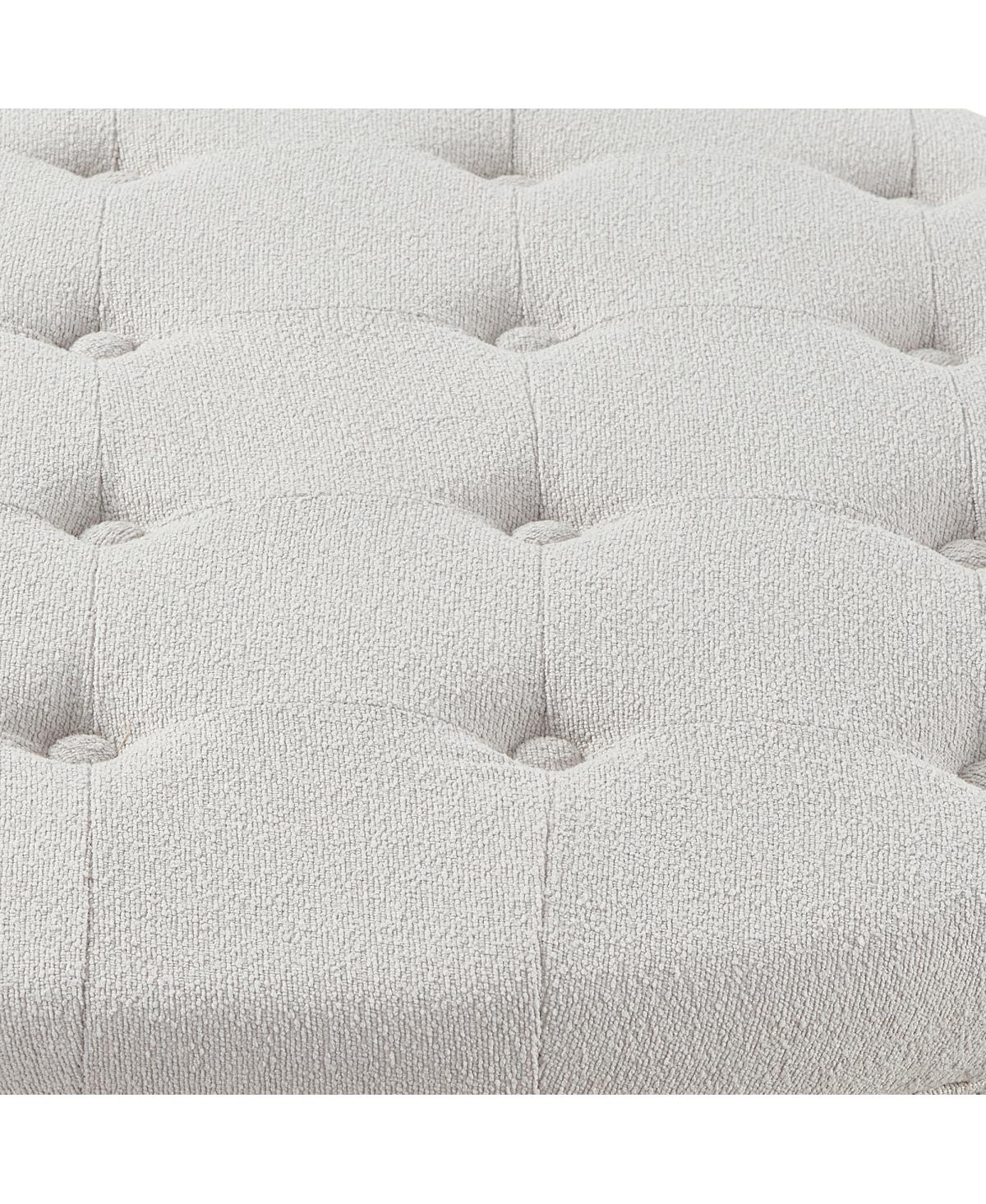 Streamdale Furniture Round Boucle Storage Ottoman with Reversible Lid
