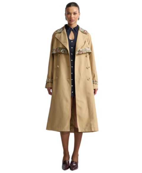 Женские куртки Avec Les Filles Combo Belted Trench Coat