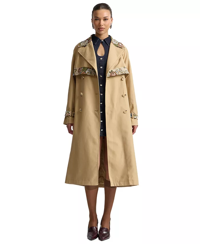 Women's Combo Belted Trench Coat