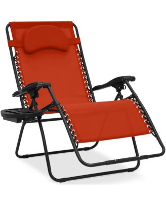 Zero Gravity Chair Folding Lounge Recliner Cup Holder Tray.