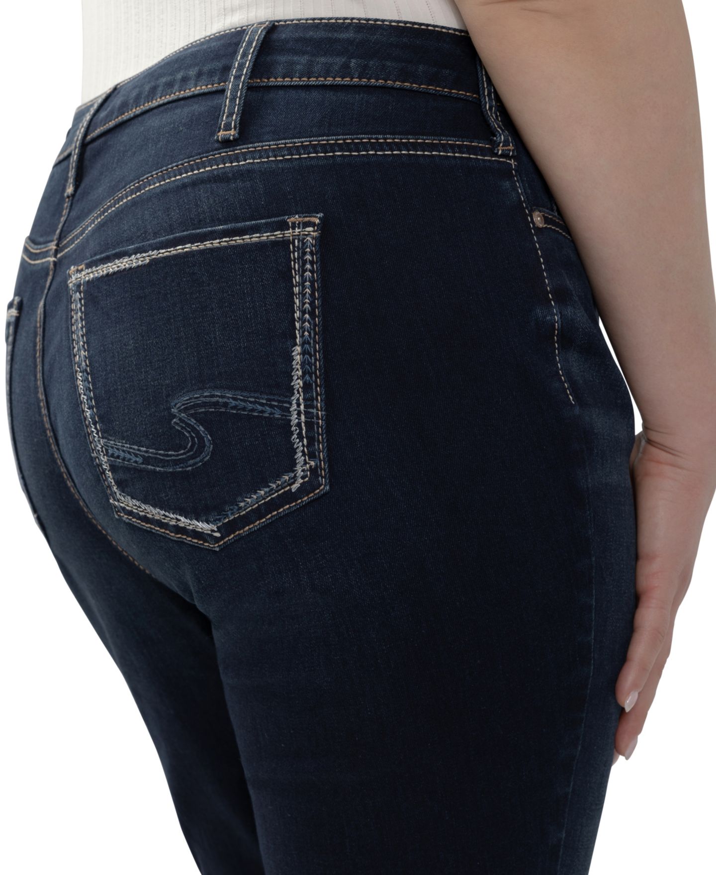 Женские джинсы Silver Jeans Co. Plus Size Suki Curvy Fit Slim Bootcut, цвет: Noel — фото 8