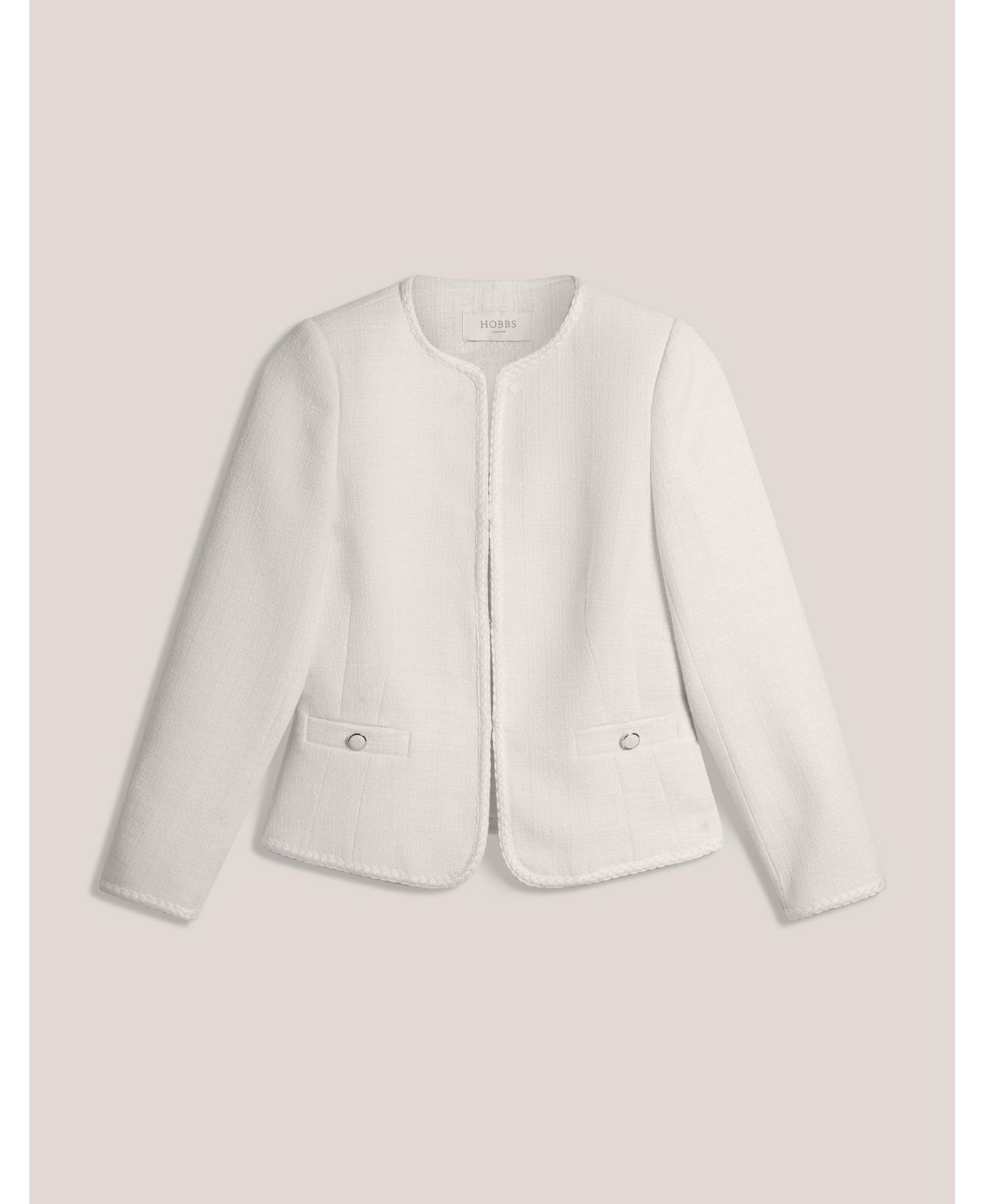 Женская куртка Hobbs London Otillia Textured, цвет: Слоновая кость — фото 11