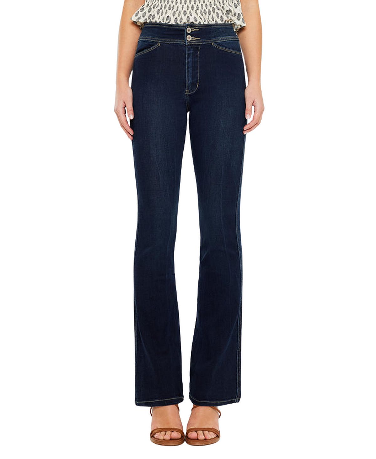KanCan Women's Seren High Rise Exposed Button Bootcut Jeans view 1 — MAYCSS fashion products