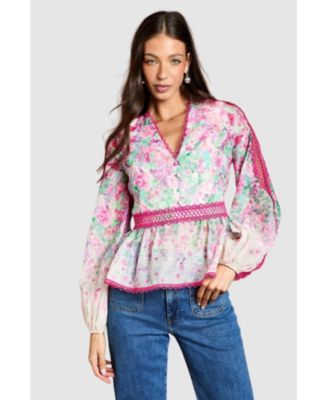 Women's Organza V-Neck Tops