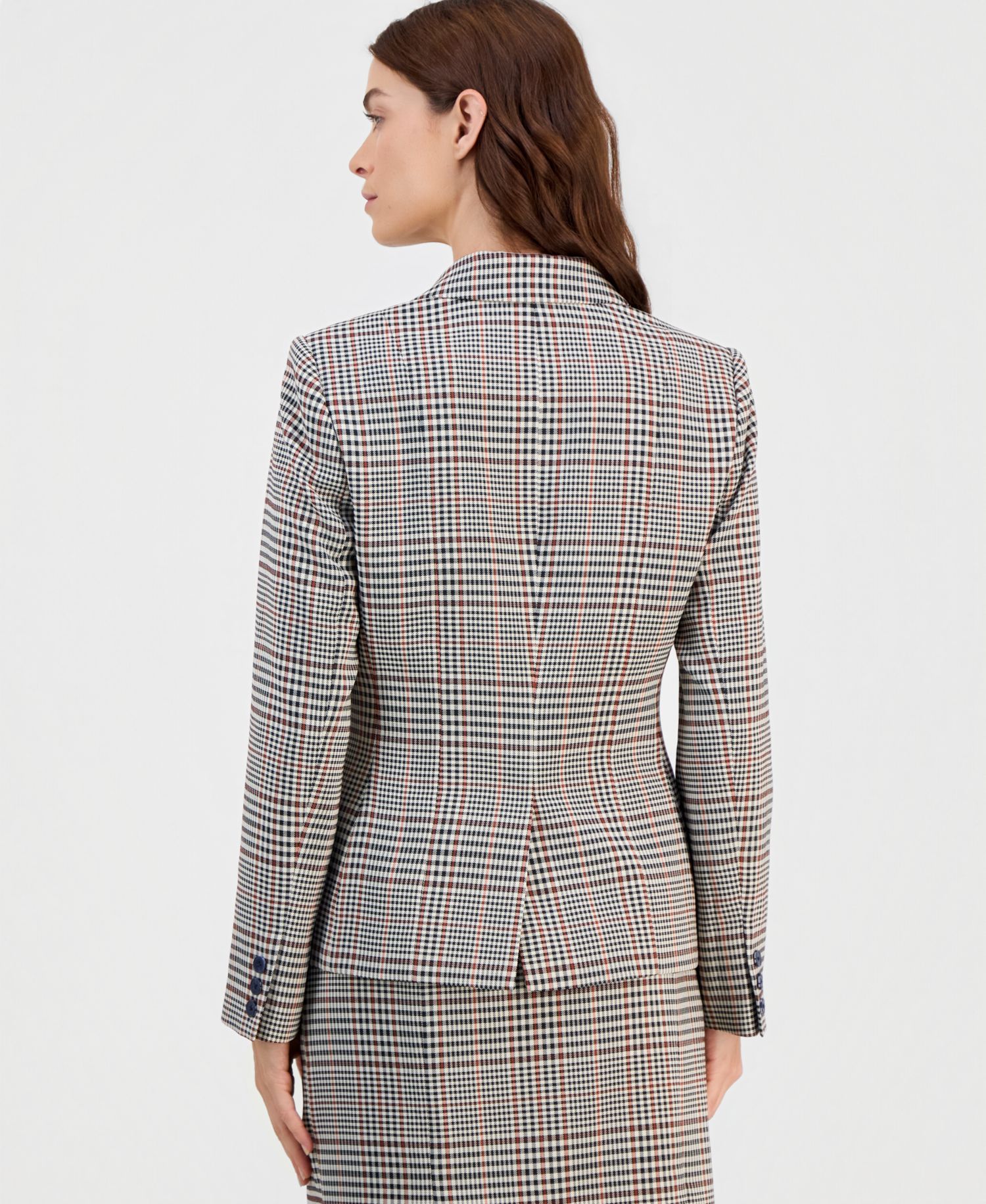 ASL Petite Plaid One-Button Blazer