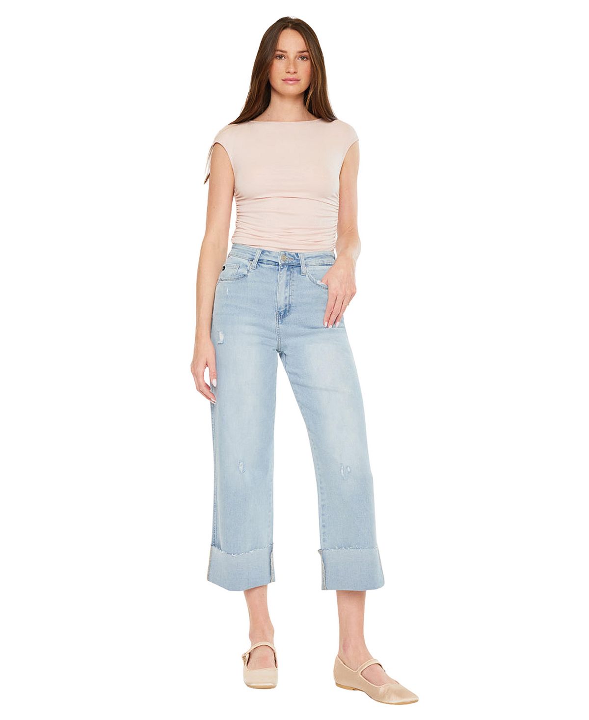KanCan Women's Sully 90's Crop Wide-Leg Jeans view 3 — MAYCSS fashion products