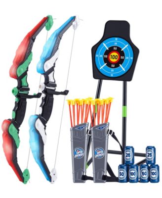 2-Pack LED Bow and Arrow Set for Kids with 20 Suction Arrows, 1 Standing Target, 6 Score Targets & 2 Light-U Quiver
