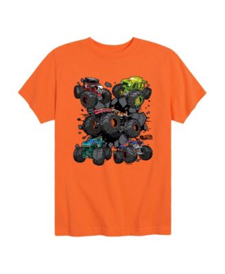 Boys' 8-20 Monster Truck Grids Youth Short-Sleeve Graphic T-Shirt