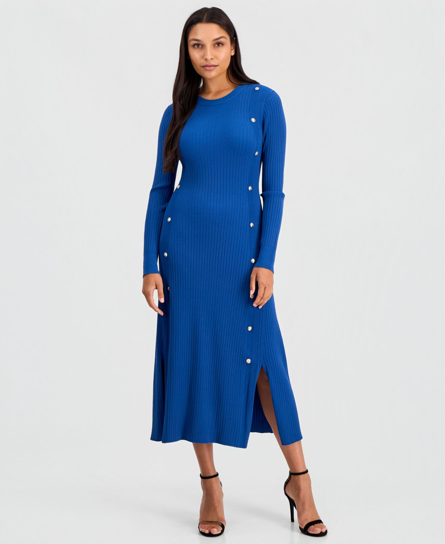 Women's Tamara Ribbed-Knit Side-Slit Sweater Dress