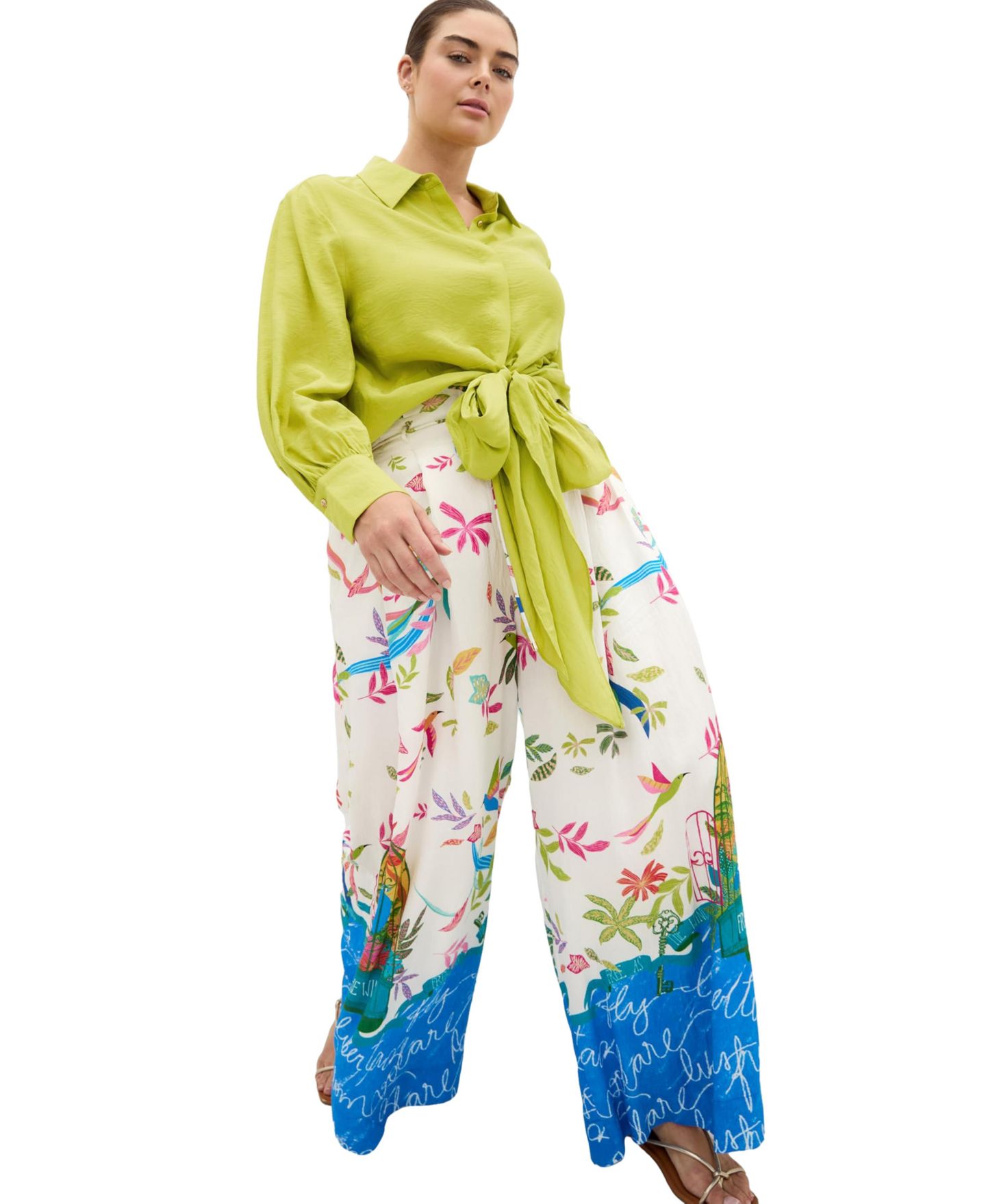 Женские брюки CITY CHIC Plus Size Free Spirit Print Wide Leg — фото 3