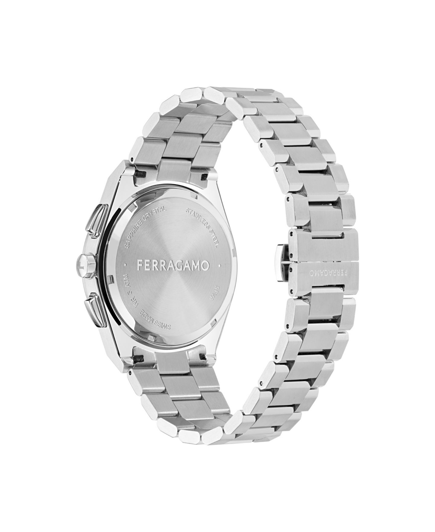 Мужские часы Ferragamo Vega Upper East Chrono Silver Stainless Steel Bracelet Watch 42mm — фото 3