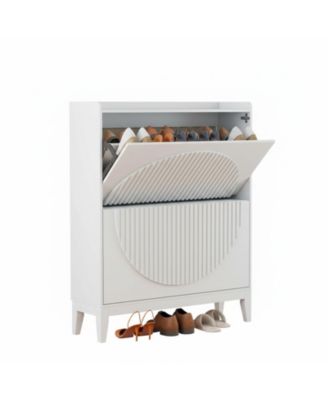 Narrow Flip Drawer Shoe Cabinet Storage Entryway Hallway Large Capacity Sturdy Space Saving