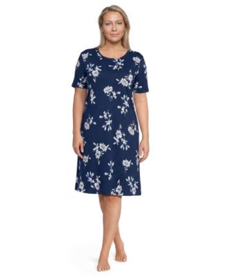 Plus Size Cotton Interlock Short Sleeve Knee Length Gown