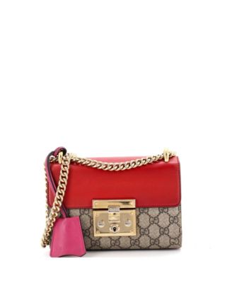 Small Padlock Shoulder Bag GG Coated Canvas and Leather