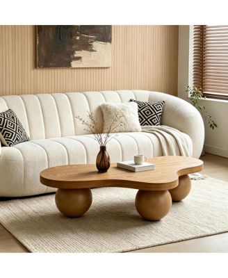 46'' Modern Cloud-Shaped Coffee Table with 3 Ball Legs