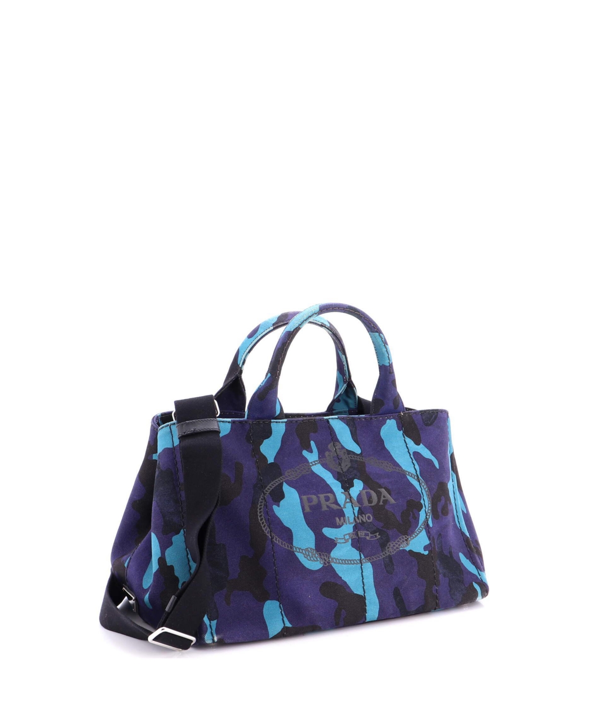 Pre-Owned Prada Medium Canapa Convertible Tote Printed Canvas