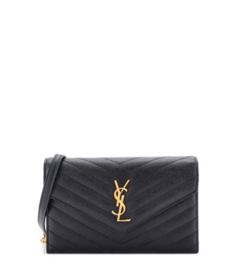 Small Classic Monogram Wallet on Chain Matelasse Chevron Leather
