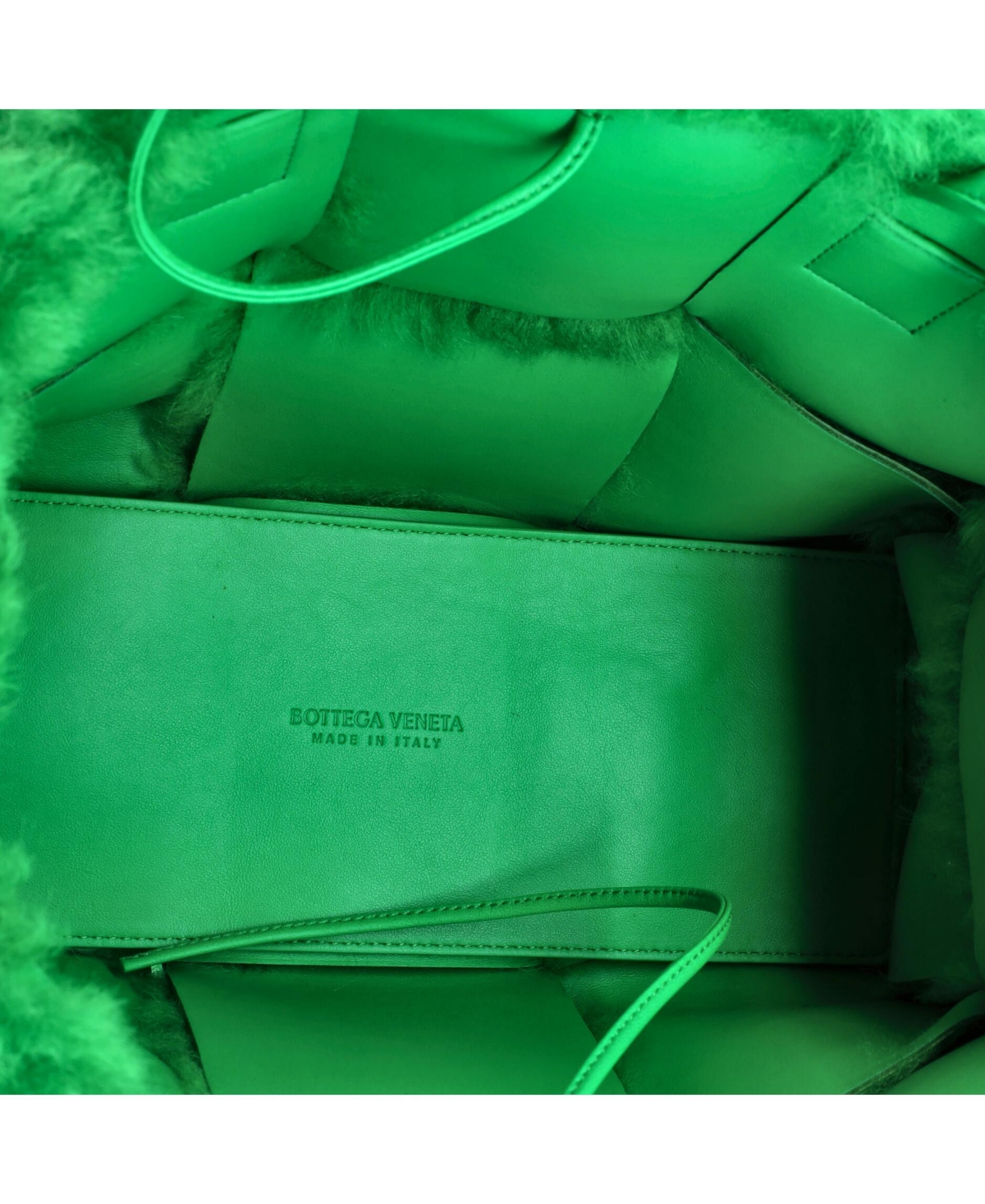Pre-Owned Bottega Veneta Small Arco Tote Intrecciato Shearling