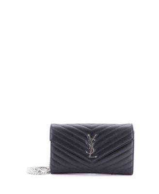 Medium Classic Monogram Wallet on Chain Matelasse Chevron Leather