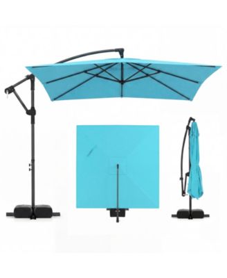 8 x 8 ft Square Offset Cantilever Patio Umbrella with 360 Rotation and Crank Lift