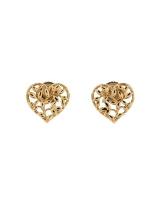 Paloma Picasso Olive Leaf Heart Stud Earrings