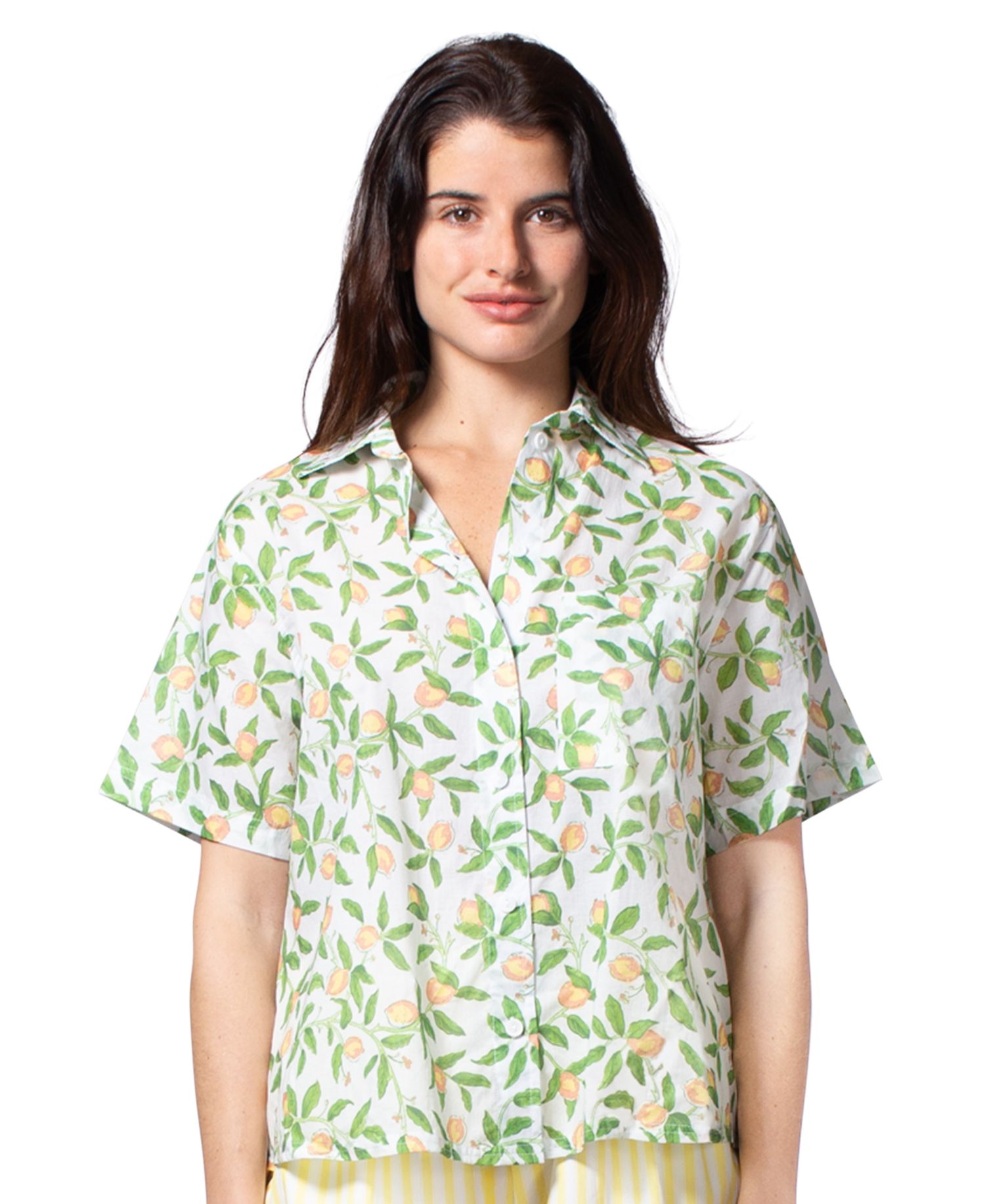 Women's Cotton Voile Short-Sleeve Pajama Top