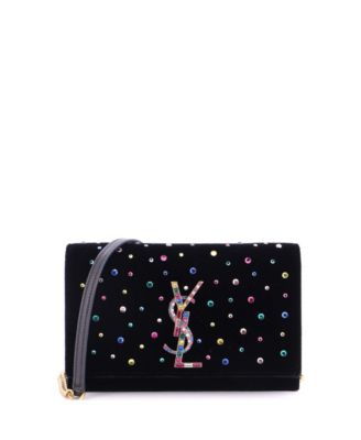 Classic Monogram Wallet on Chain Embellished Velvet