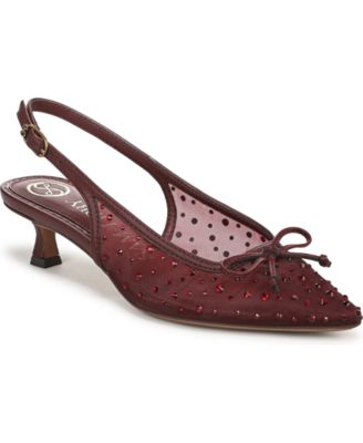 Women's Everly2 Embellished Mesh Kitten Heel Slingback Pumps