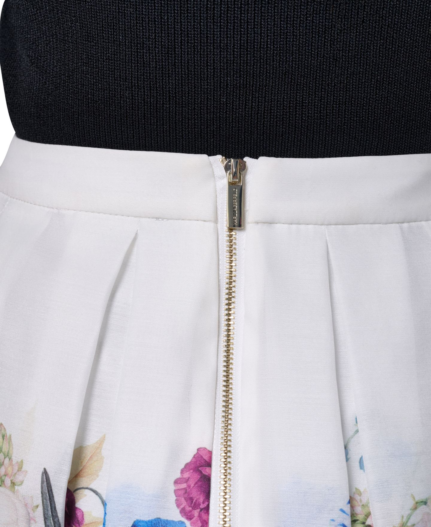 Женская юбка KARL LAGERFELD PARIS Printed Organza Floral Stripe A-Line, цвет: Белый / Чёрный разноцветный — фото 7