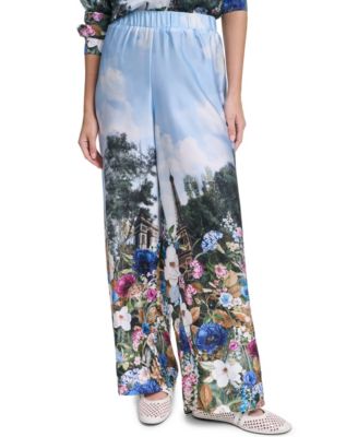 Women's Paris Scene Printed Pull-On Pants