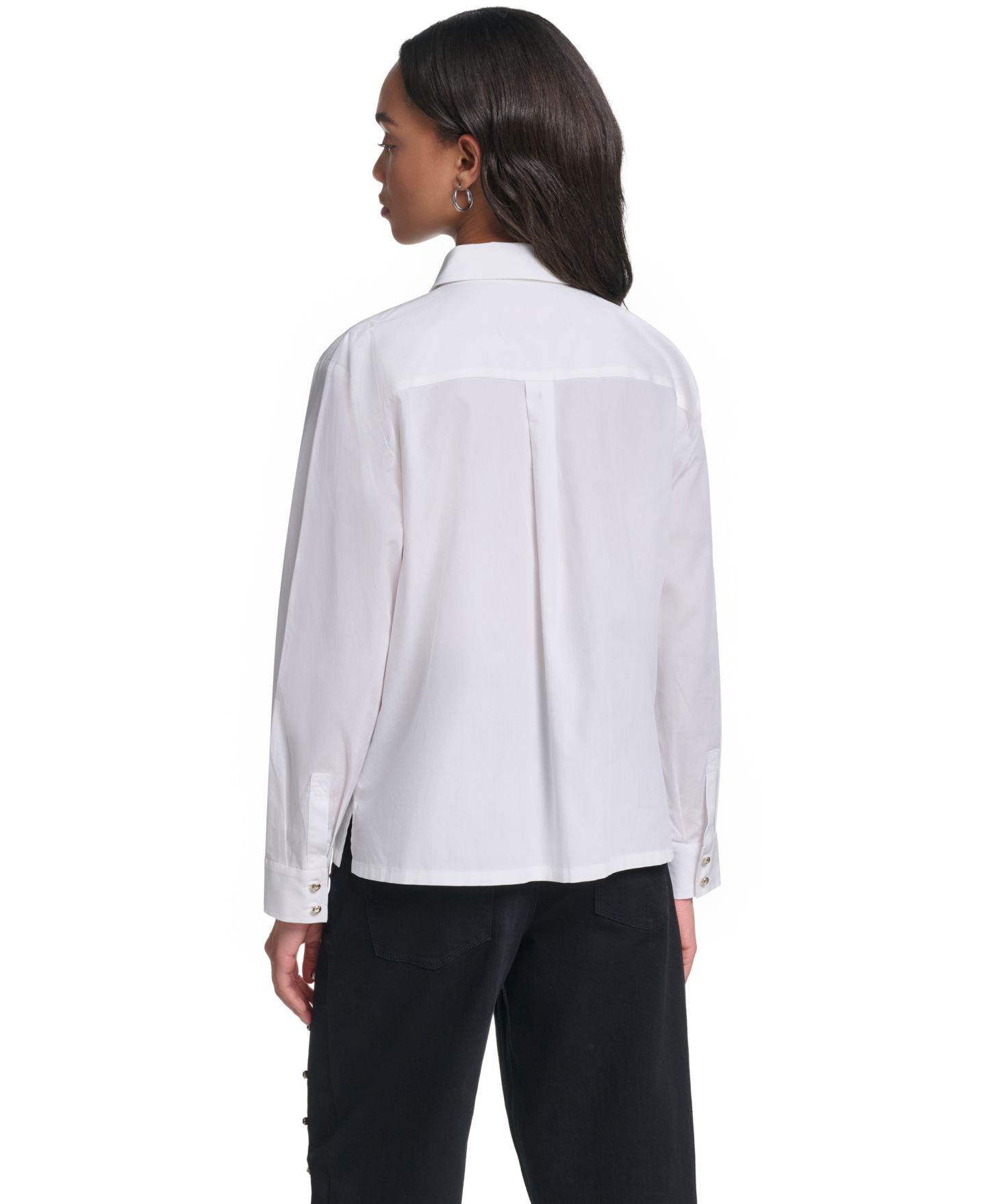 Женский топ KARL LAGERFELD PARIS Embellished Cropped Top, цвет: Белый — фото 7