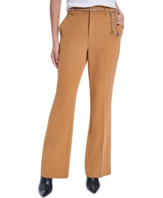 Women's Mid-Rise Chain Belt Pants