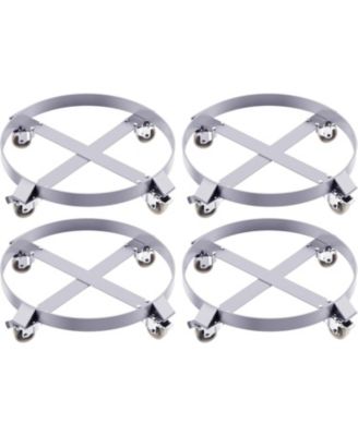 4 Pack 55 Gallon Drum Dolly 1000 lb Capacity Heavy Duty Steel Drum Caddy with 4 Swivel Casters Barrel Cart for Warehouse