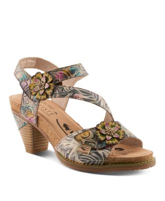 Women's Shesfab Embossed Leather Sandal with Soft Cork Comfort