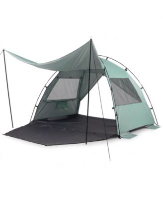 Beach Tent Sun Shelter with Extended Floor Dual Mesh Windows and Carry Bag
