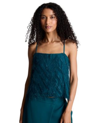 Women's Textured Chevron Crop Camisole