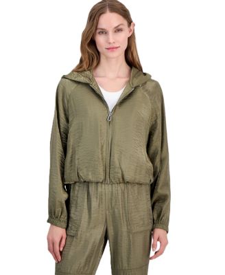 Women's Raglan Zip-Front Hooded Sweatshirt